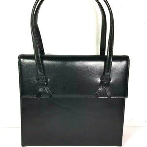 Block True Vtg Small Black Faux Leather Handbag